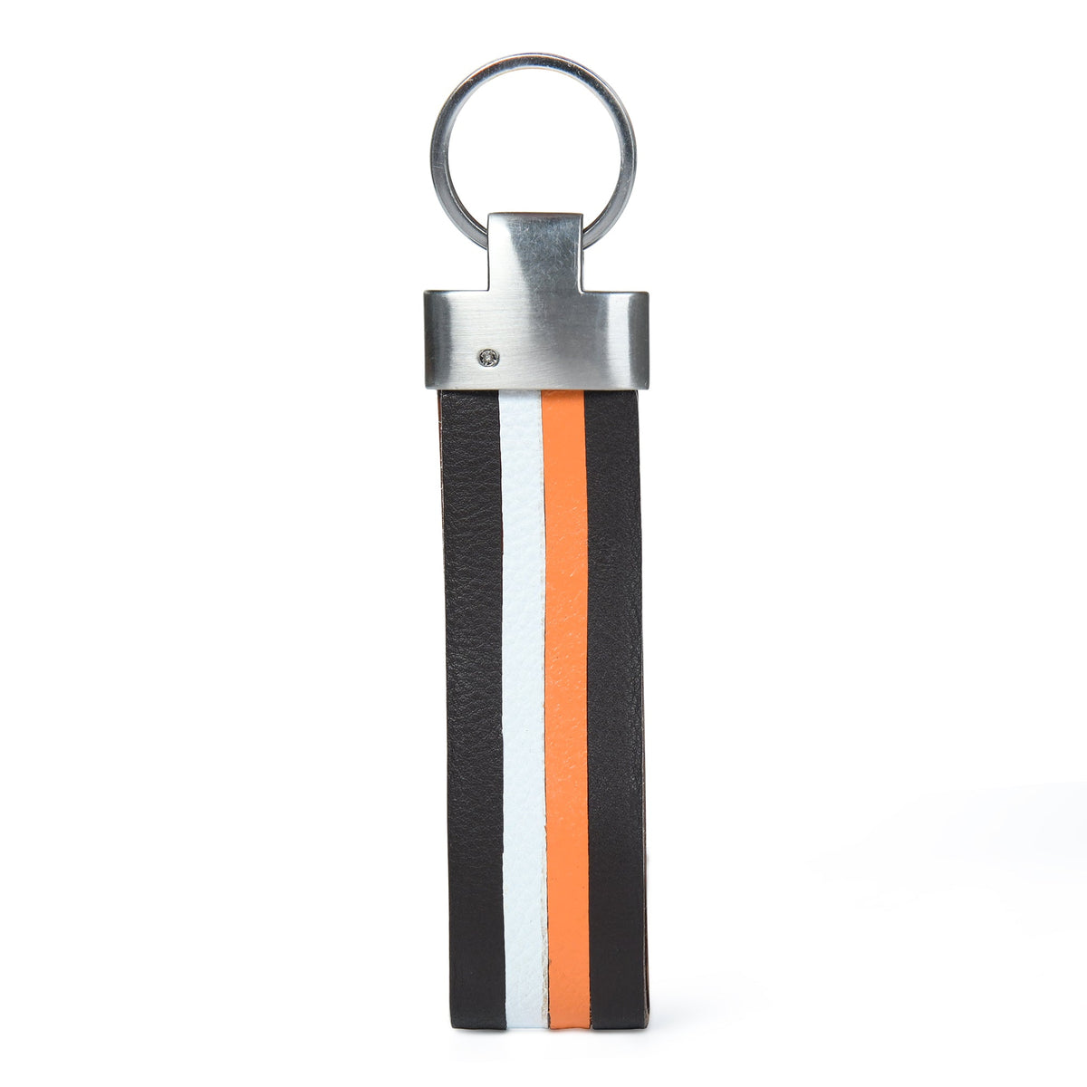 Multi-colored Leather Stripped Keychain by Classy Leather Bags