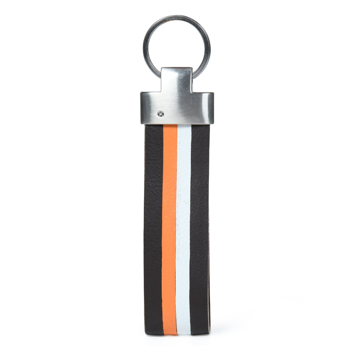 Multi-colored Leather Stripped Keychain by Classy Leather Bags