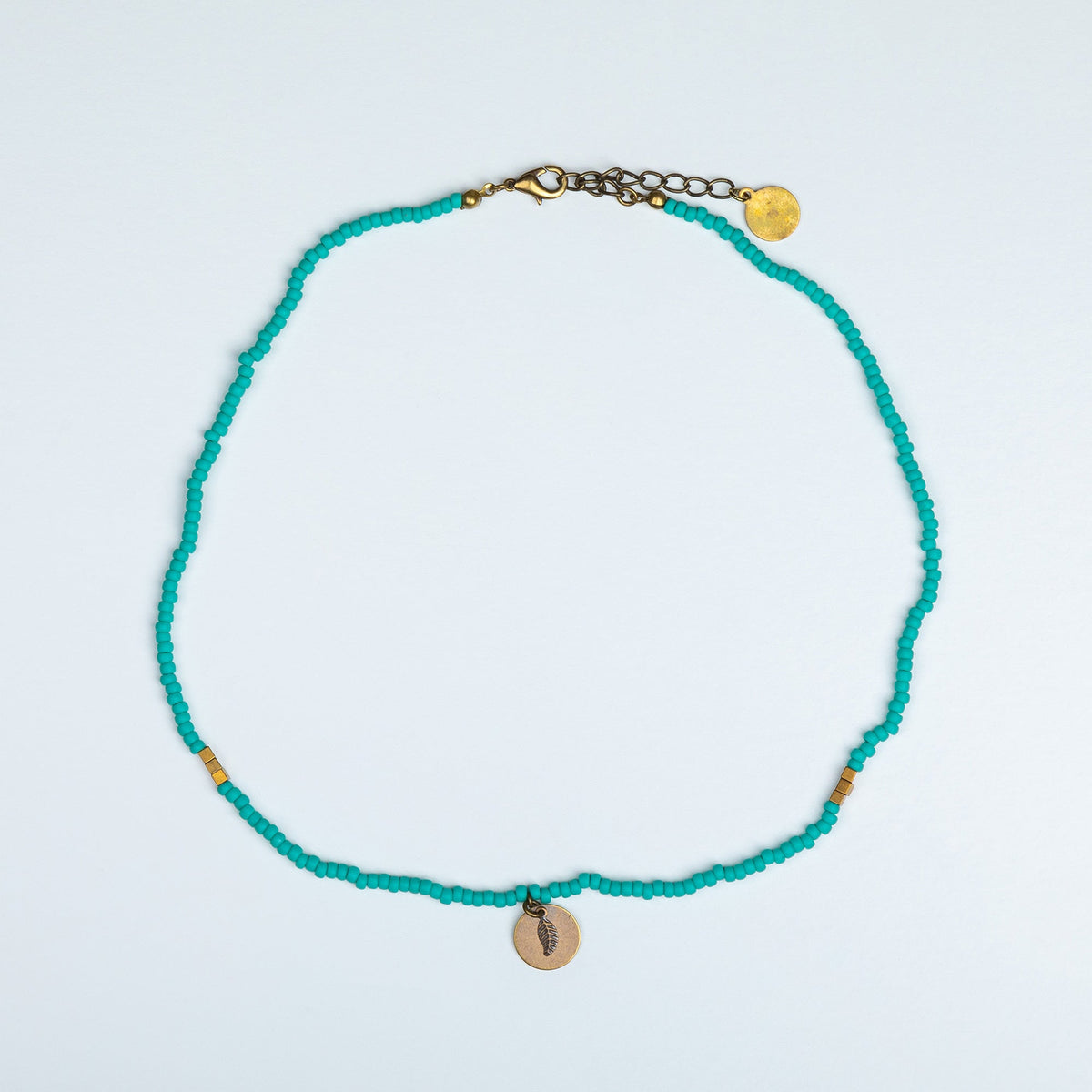 Iraqi Leaf Charm Beaded Necklace by GreaterGood