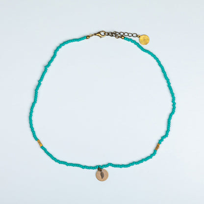 Iraqi Leaf Charm Beaded Necklace by GreaterGood