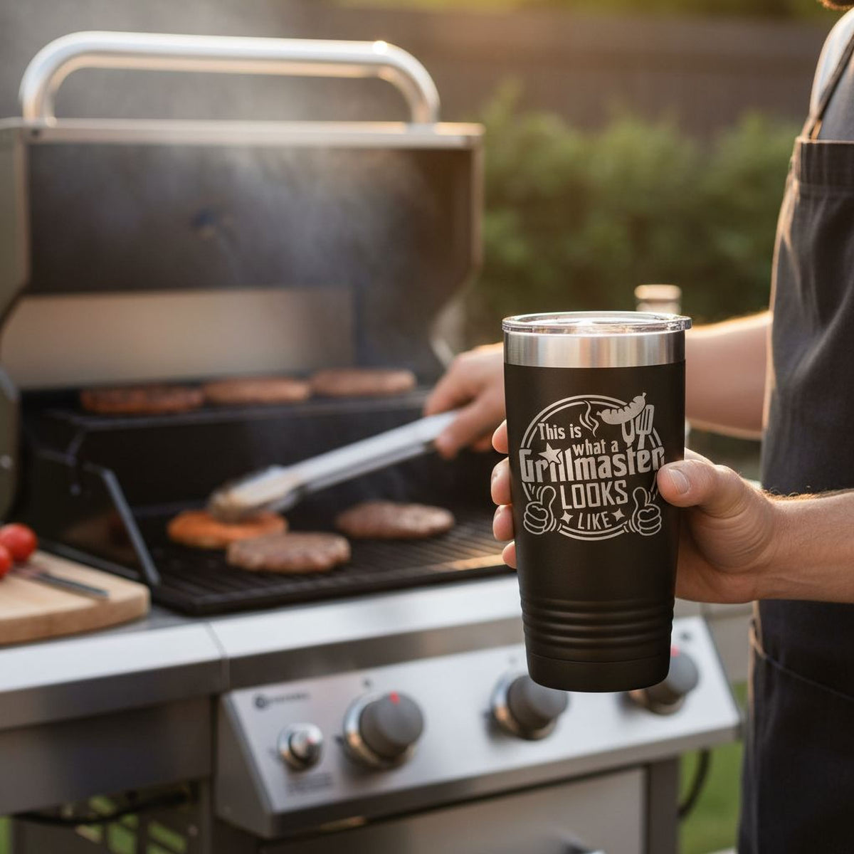 Grillmaster Tumbler - Insulated Stainless Steel Double Wall Tumbler For BBQ Gift by Joyful Moose