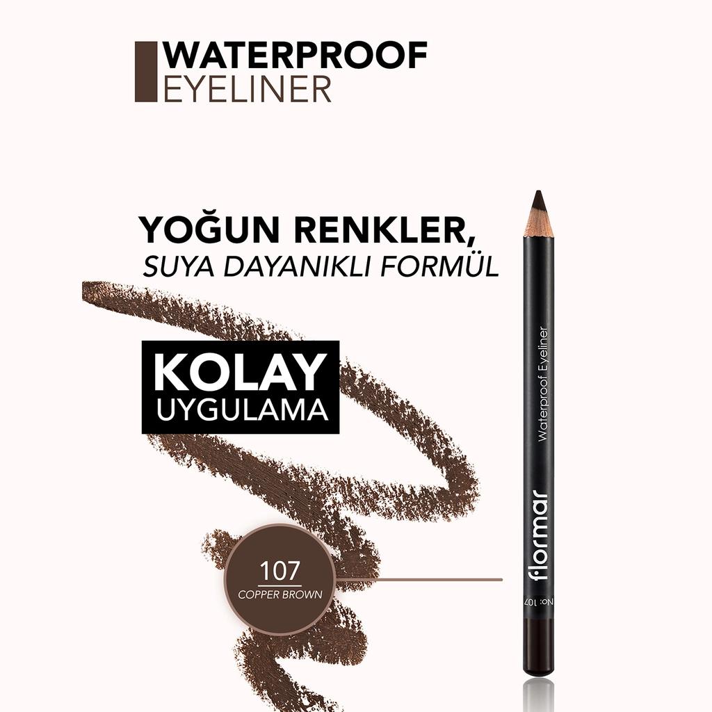 Flormar Waterproof Matte Eyeliner in 107 Copper Brown by Beauty Care Bag