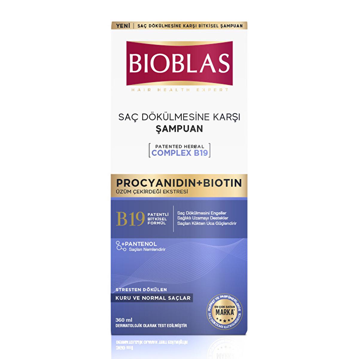 Bioblas anti-hair loss shampoo with biotin and procyanidin, 12.18 fl oz