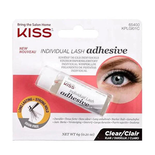 Kiss False Eyelash Adhesive - Transparent, Long-Lasting, 6g - Perfect for Individual Lash Extensions & Natural Look by Beauty Care Bag