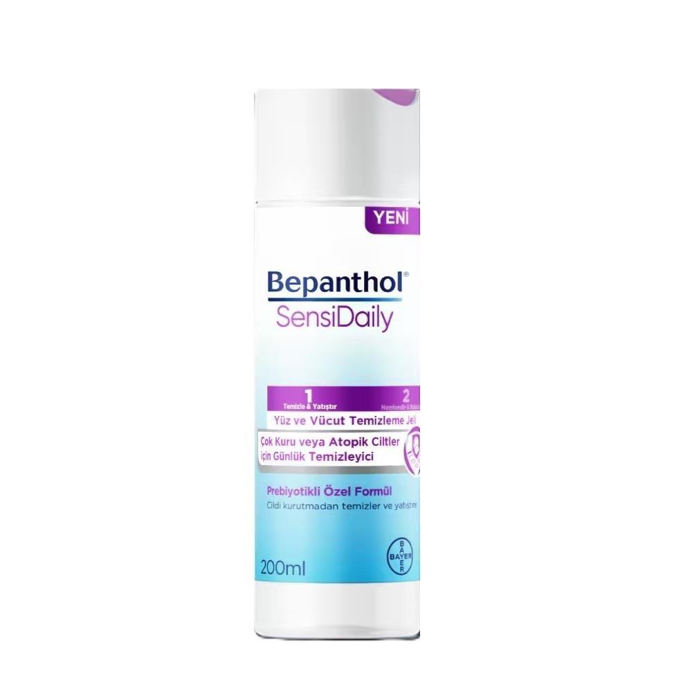 Bepanthol SensiDaily: Gentle Dry & Atopic Skin Cleansing Gel - pH Balanced, Prebiotic, Fragrance-Free for Face & Body (200ml/6.76 fl oz) by Beauty Care Bag
