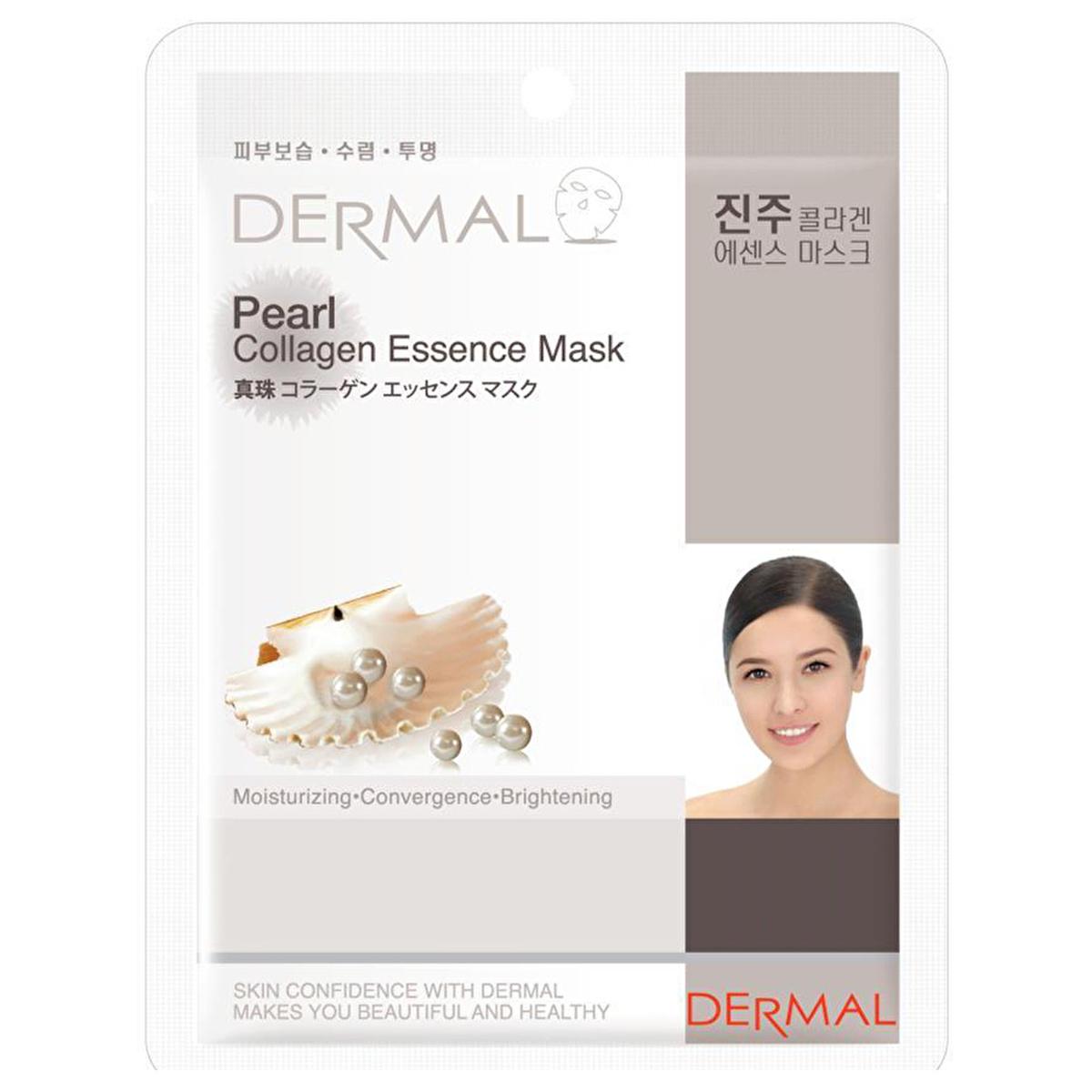 Dermal collagen sheet face mask with pearl powder and vitamin E