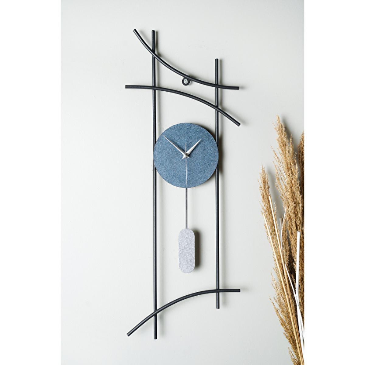 Muyika Ken: Large Metal Wall Clock - 29.5" Silent Modern Decorative Clock for Living Room, Bedroom - Hand Painted Accents by Beauty Care Bag