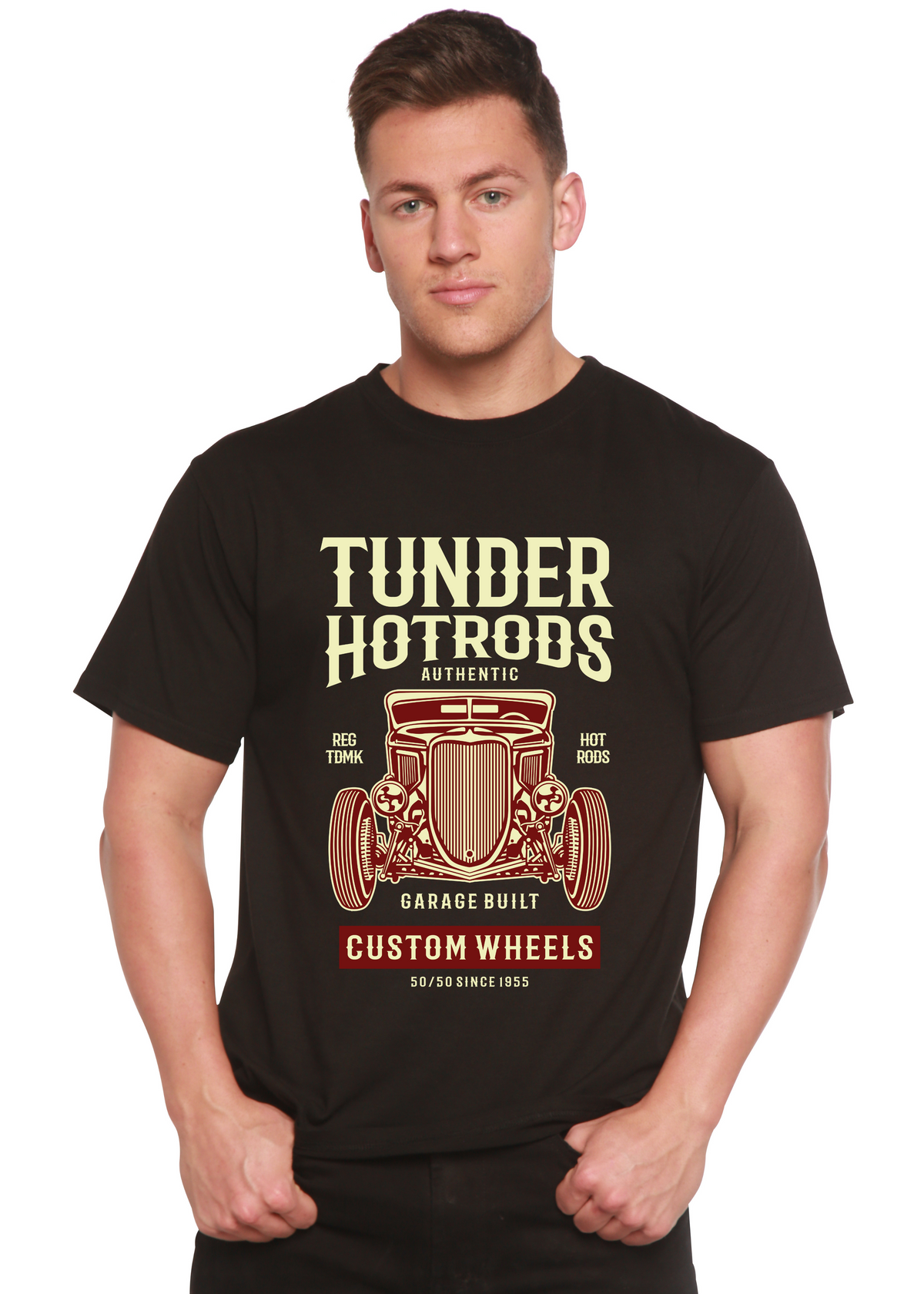 Thunder Hot men's short sleeve graphic T-shirt in bamboo viscose and organic cotton