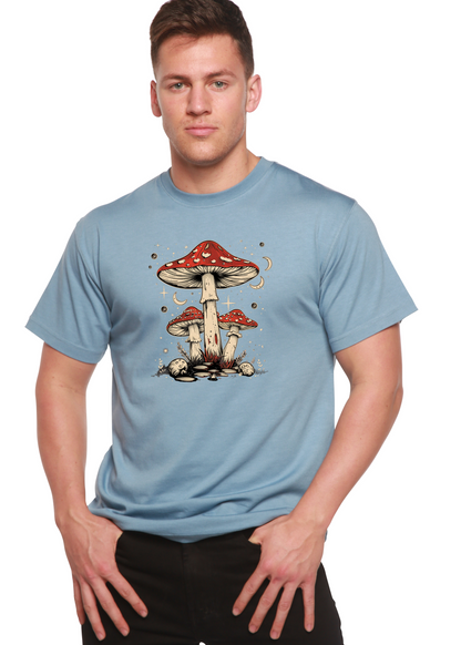 Boho Retro Hippie Mushrooms Natural unisex bamboo graphic T-shirt – view 9