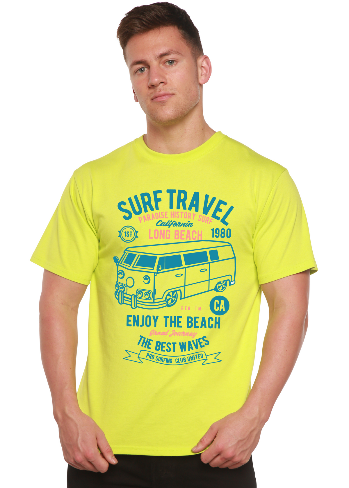Surf Travel men's bamboo graphic T-shirt – view 2