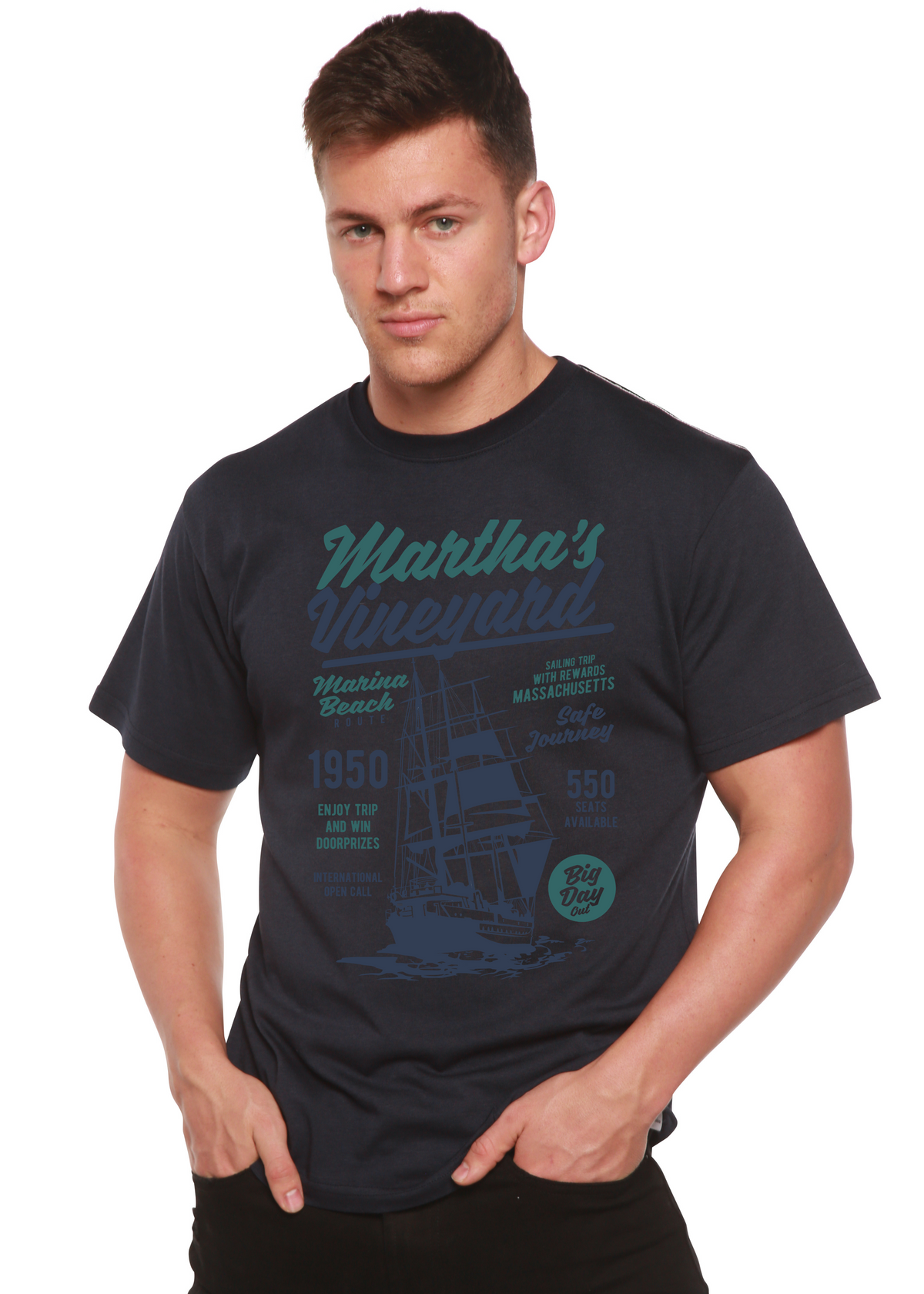 Martha's Vineyard men's bamboo graphic T-shirt – view 9