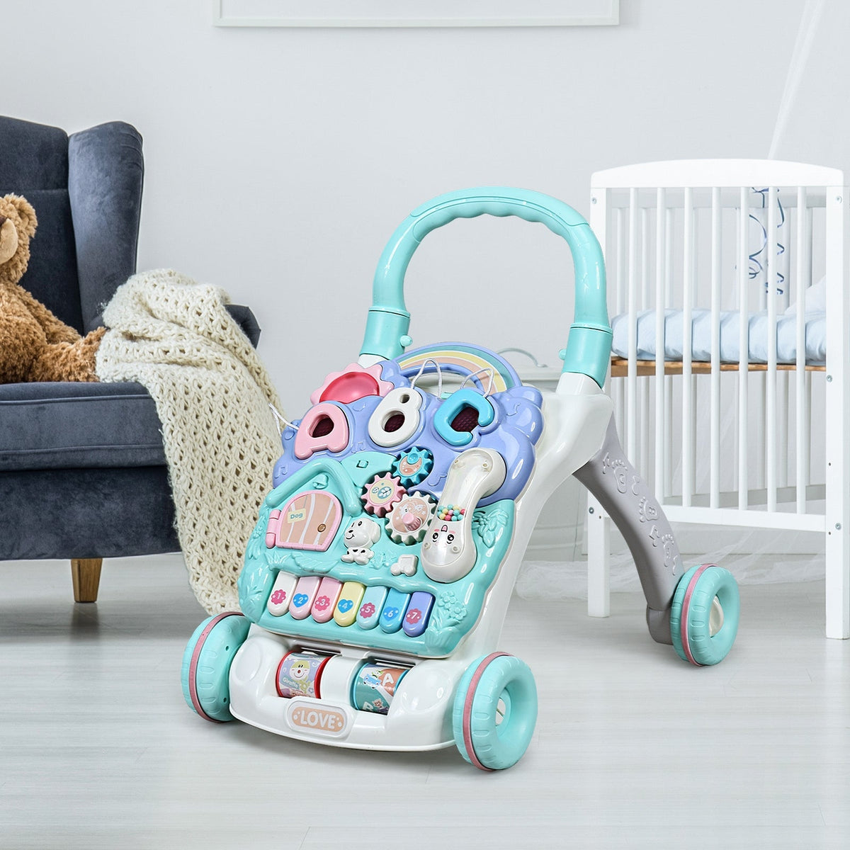 Baby Sit-to-Stand Learning Walker Toddler Musical Toy by GBruno Store