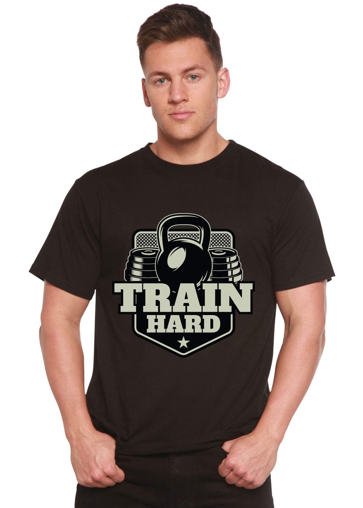 Train Hard men's bamboo graphic T-shirt – view 9
