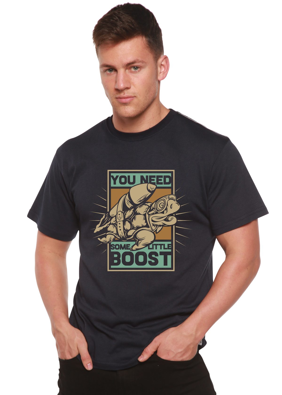 You Need Boost men's bamboo graphic T-shirt – view 7