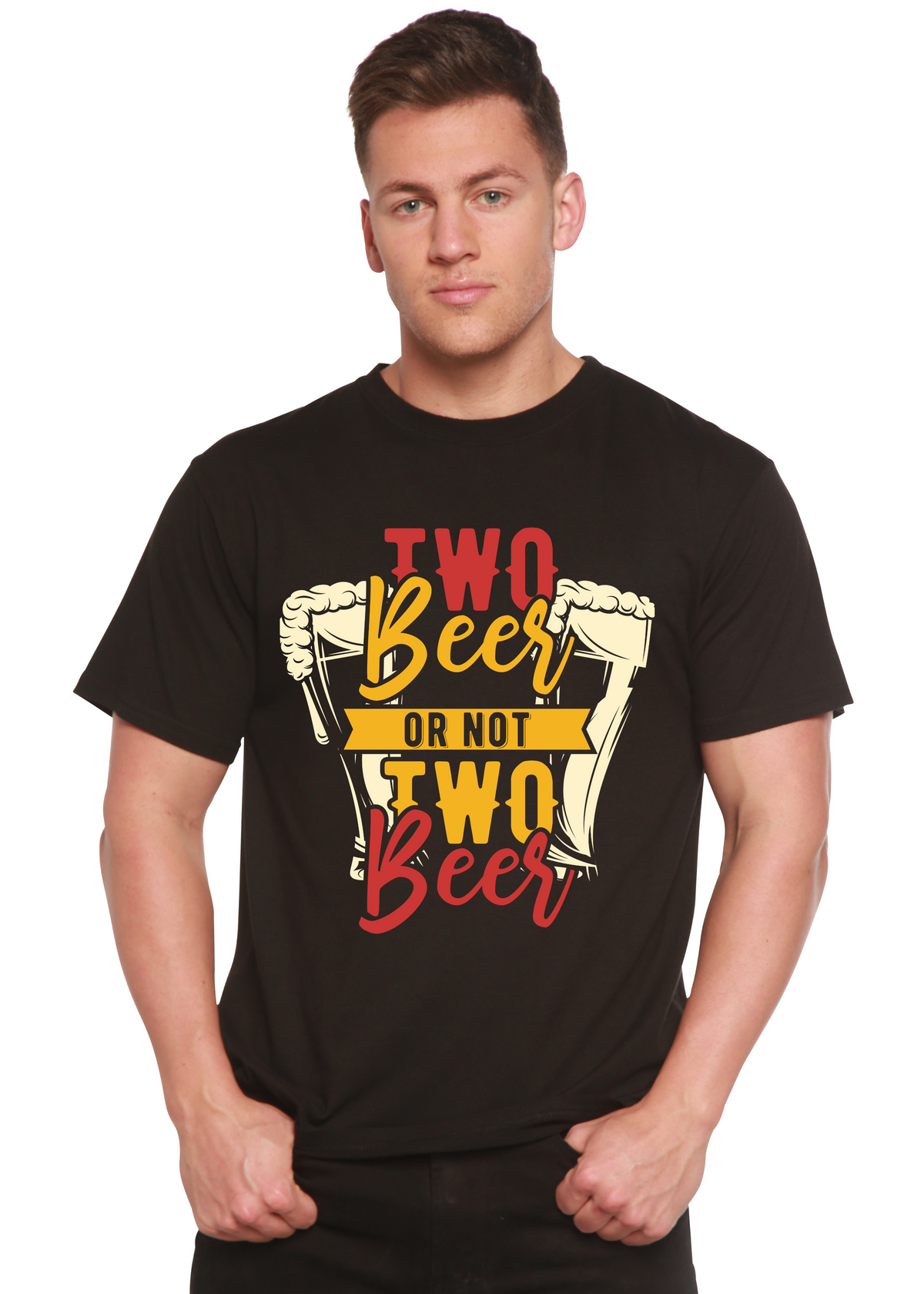 Two Beer men's short sleeve graphic T-shirt in bamboo viscose and organic cotton
