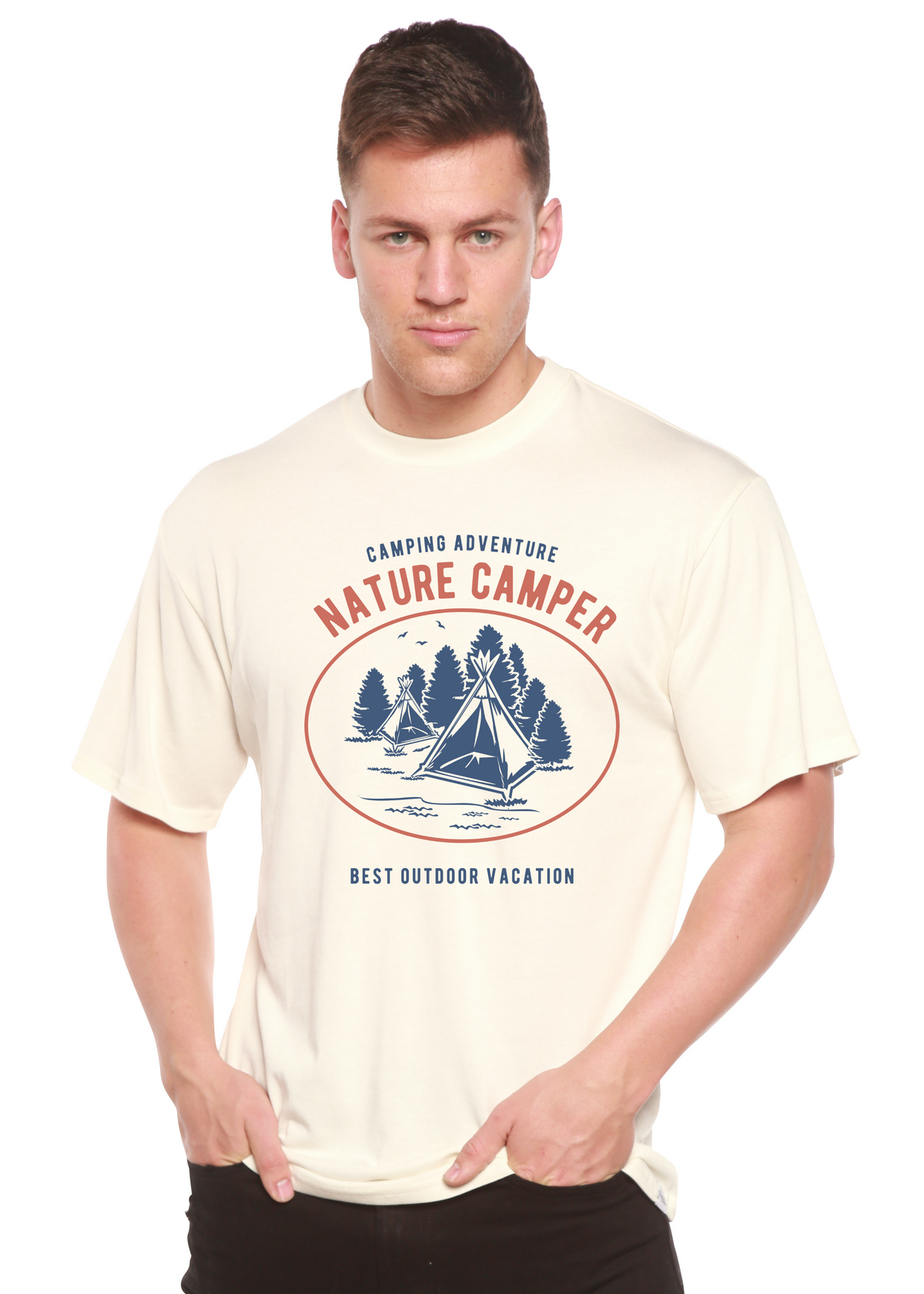 Nature Camper men's short sleeve graphic T-shirt in bamboo viscose and organic cotton