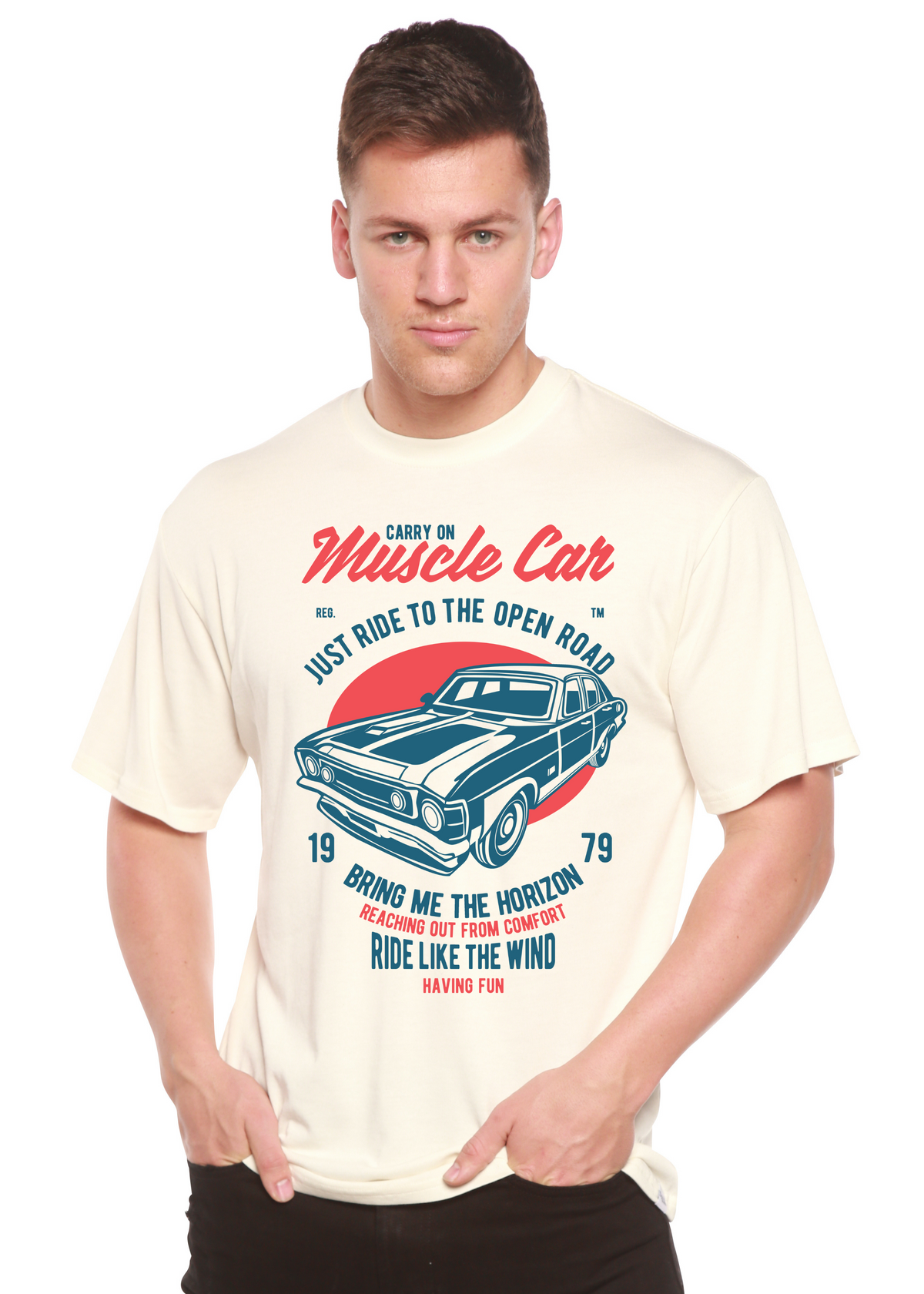 Muscle Car men's short sleeve graphic T-shirt in bamboo viscose and organic cotton