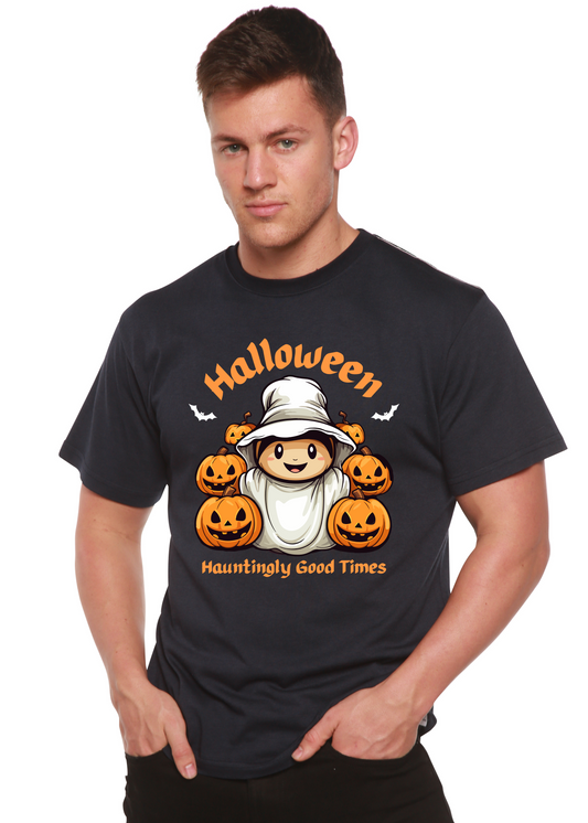 Halloween Hauntingly Good Times Day men's bamboo graphic T-shirt – view 2