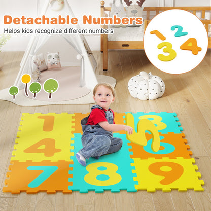 9 Pieces Interlocking Foam Puzzle Floor Mat with 3 Marker Discs by GBruno Store
