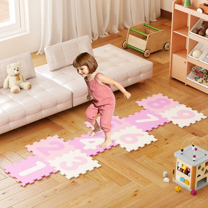 9 Pieces Interlocking Foam Puzzle Floor Mat with 3 Marker Discs by GBruno Store