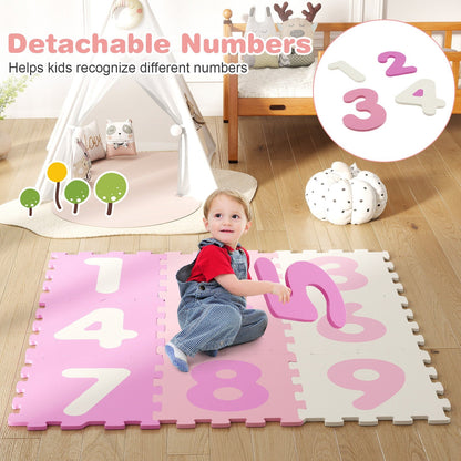 9 Pieces Interlocking Foam Puzzle Floor Mat with 3 Marker Discs by GBruno Store