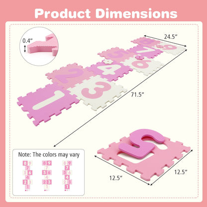 9 Pieces Interlocking Foam Puzzle Floor Mat with 3 Marker Discs by GBruno Store
