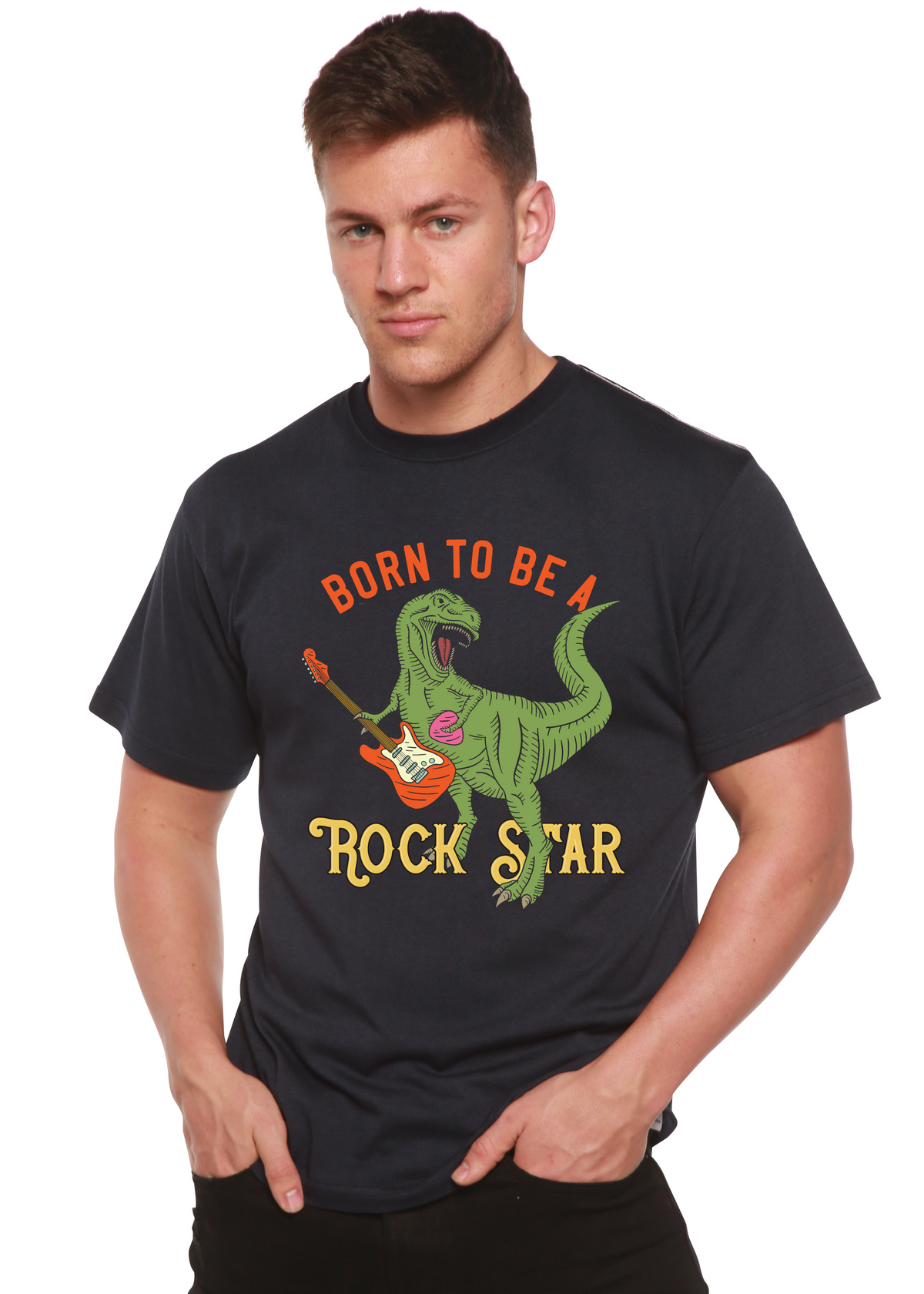 Born to Be a Rock Star men's bamboo graphic T-shirt – view 5