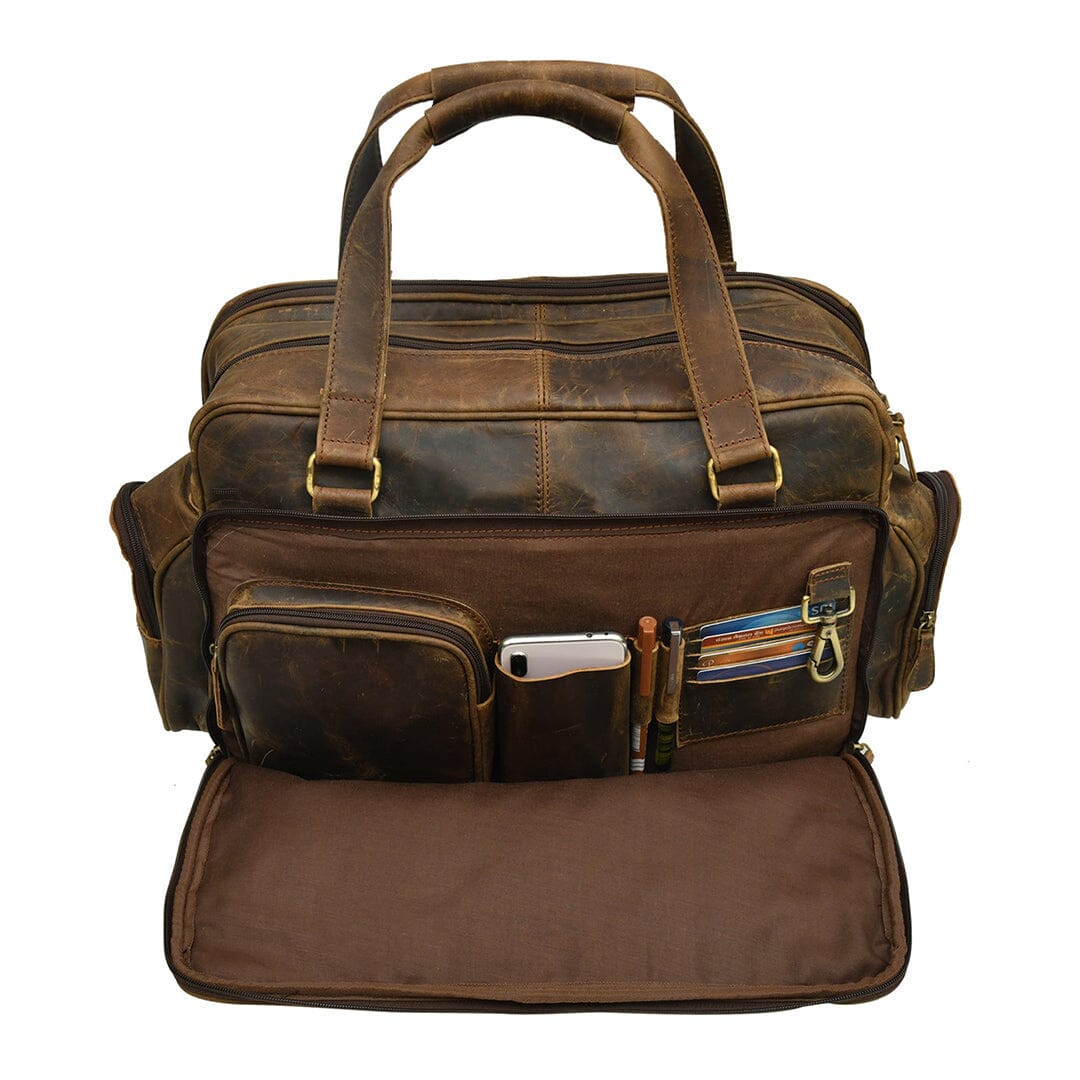 Floyd Handmade Buffalo Leather Office Briefcase by Classy Leather Bags