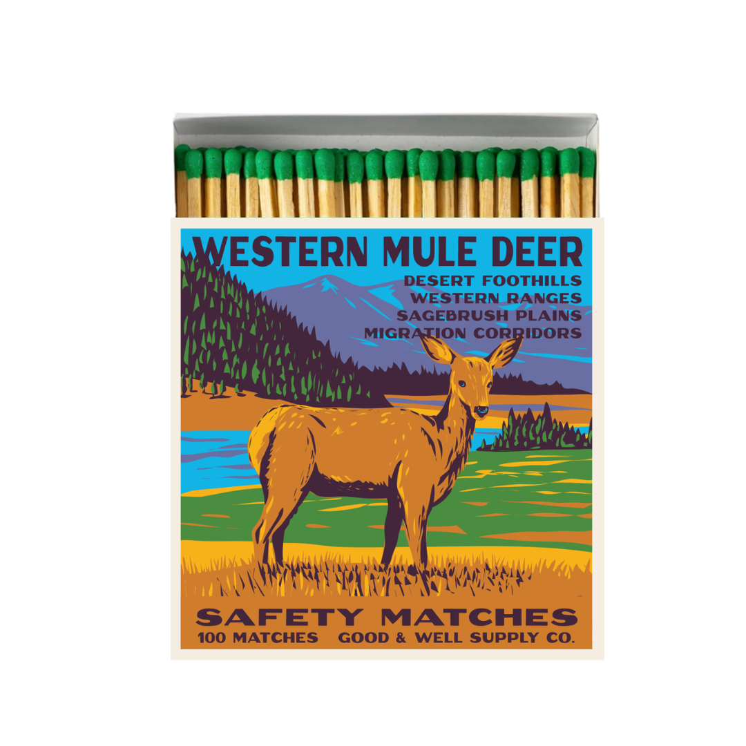 Western Mule Deer Cabin Matches by Good & Well Supply Co.