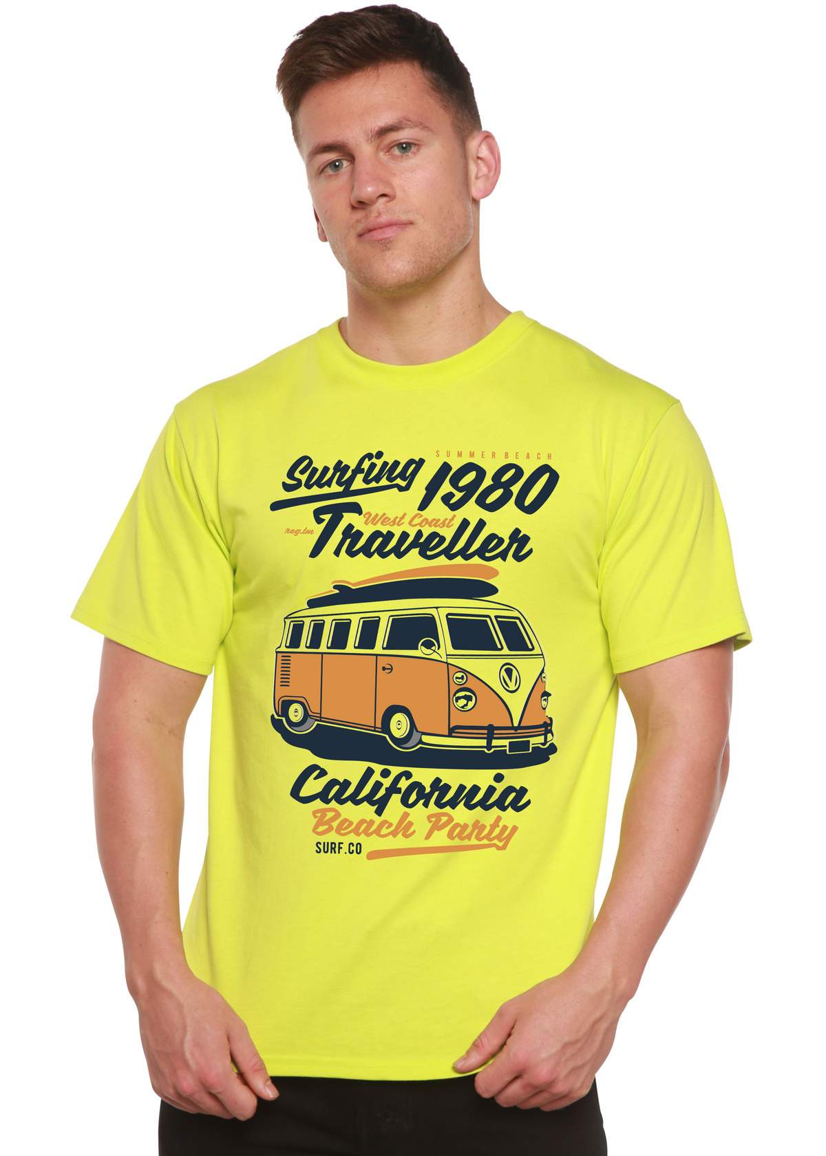 Surfing 1980 men's bamboo graphic T-shirt – view 7