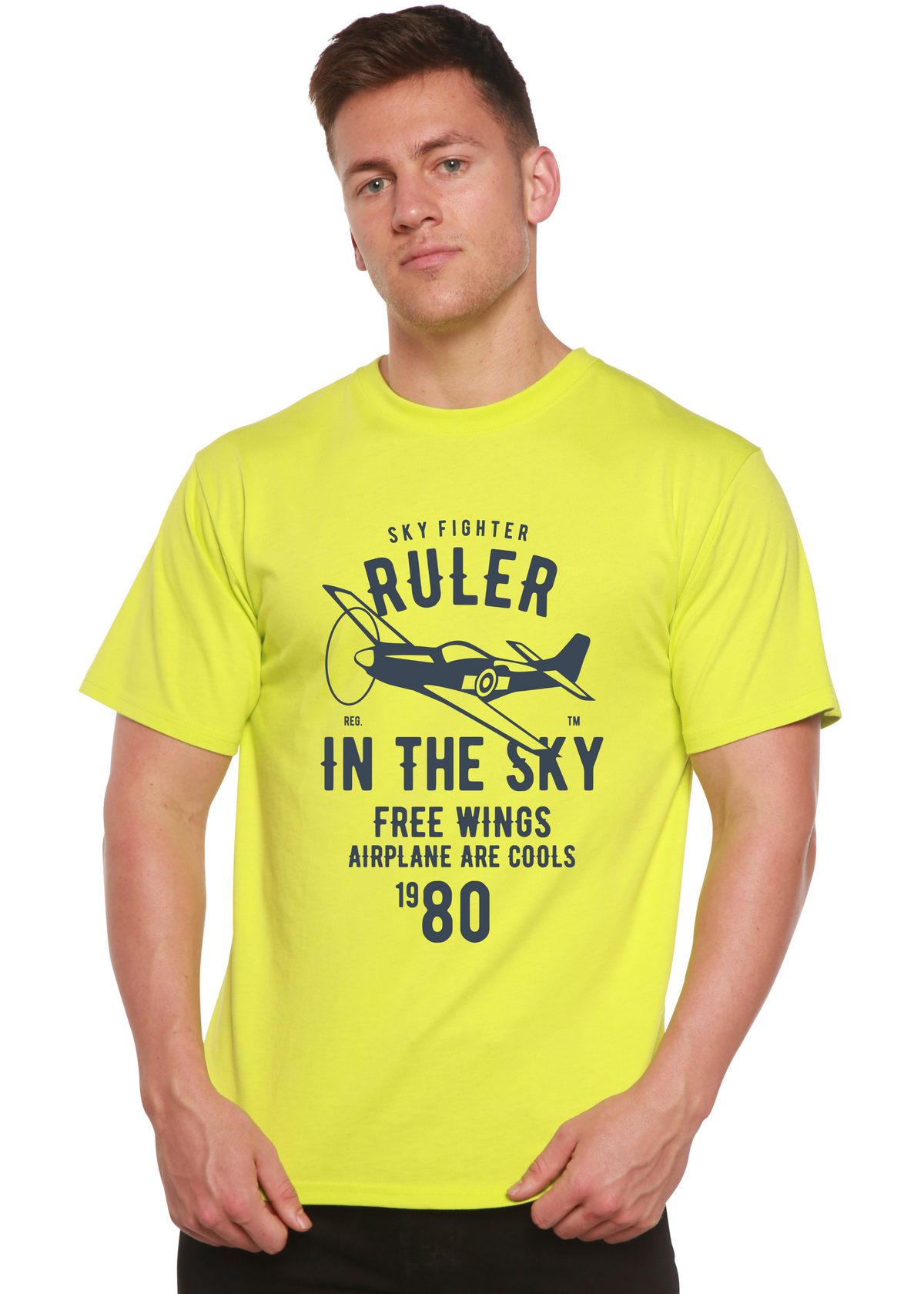 Ruler in the Sky men's bamboo graphic T-shirt – view 7