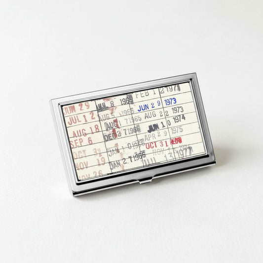 Vintage Business Card Case - Metal Card Holder for Teachers & Readers by Joyful Moose