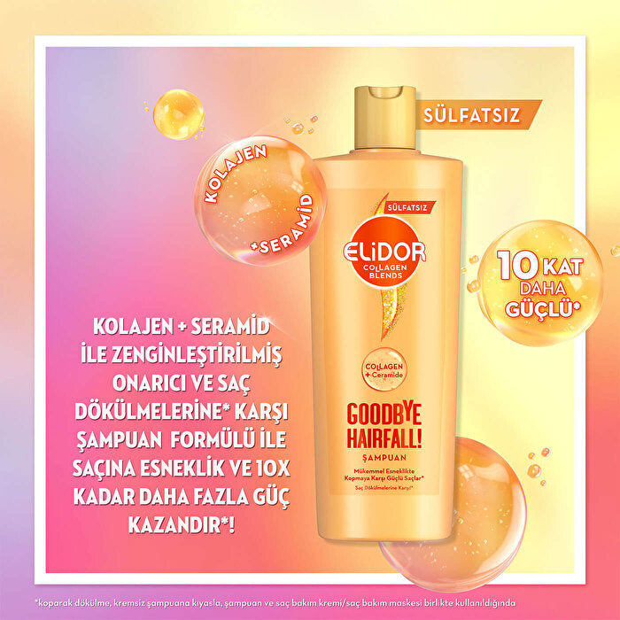 Elidor Collagen Blends Goodbye Hairfall sulfate-free shampoo, 11.83 fl oz