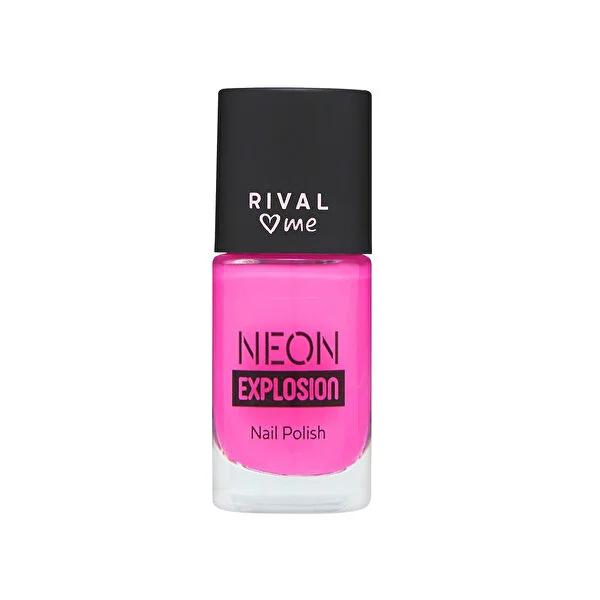 Rival Loves Me Neon Flashy Flamingo Nail Polish: UV Reactive, Bright Glowing Nail Color, 8ml by Beauty Care Bag