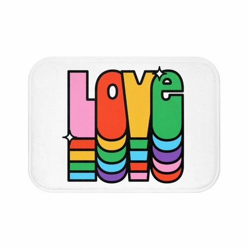 Rainbow Love Bath Mat by Yellow Pandora