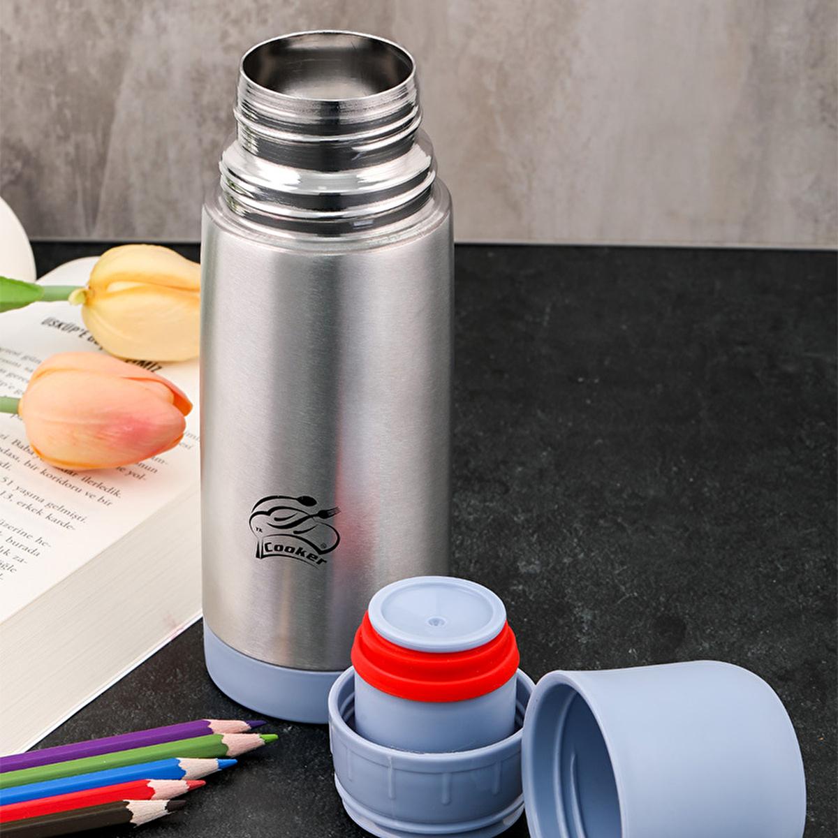 Cooker Stainless Steel Thermos 300ml - Keeps Drinks Hot/Cold for 24 Hours, Double-Walled Insulated Flask by Beauty Care Bag