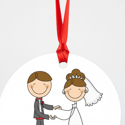 Personalized Wedding Ornament - Custom Wedding Keepsake | Newlywed Christmas Gift by Joyful Moose