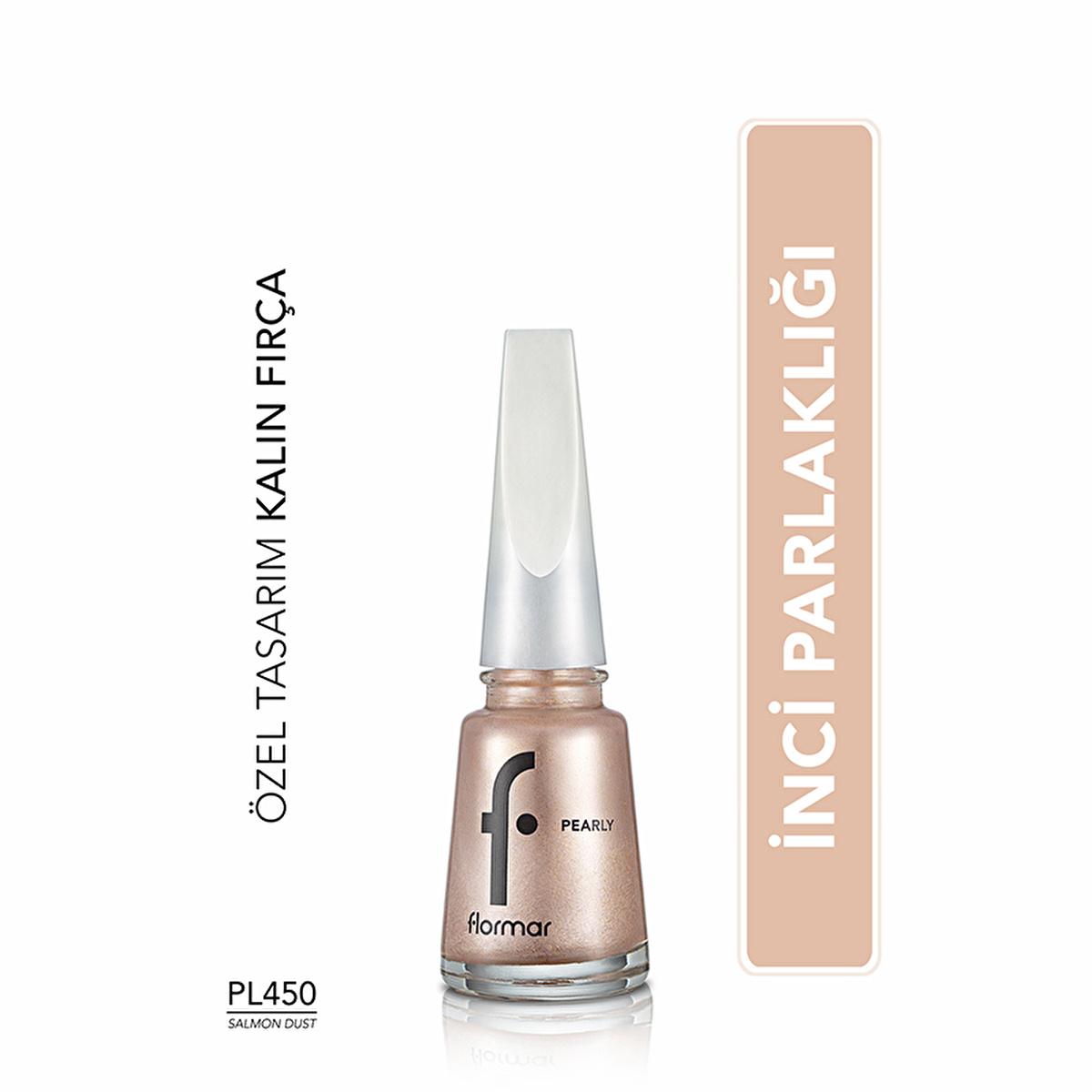 Flormar Pearly Long-Lasting Nail Polish with Shimmering Finish - Salmon Dust PL450 by Beauty Care Bag