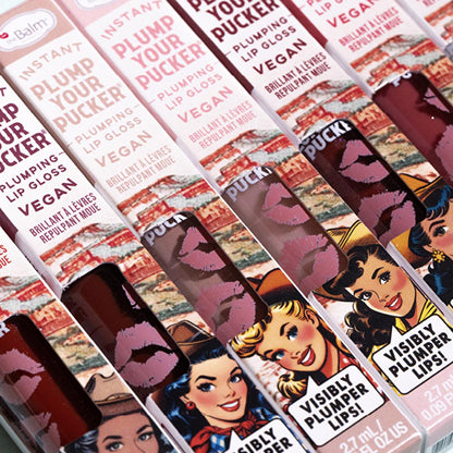 theBalm Instant Plump Your Pucker: Natural Lip Plumper & Volumizer with Organic Jojoba & Avocado Oil for Fuller, Hydrated Lips by Beauty Care Bag