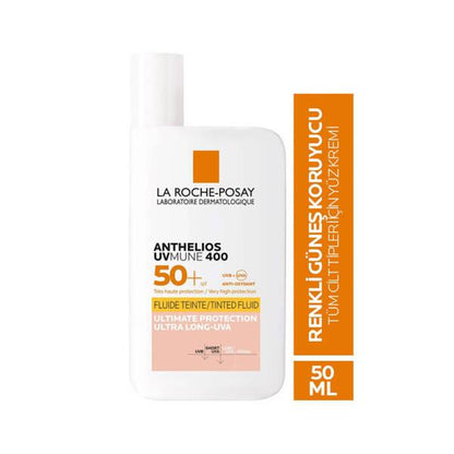 La Roche Posay Anthelios UVmune Fluid Tinted Sunscreen SPF50+ - Hypoallergenic, Non-Comedogenic, Water-Resistant by Beauty Care Bag
