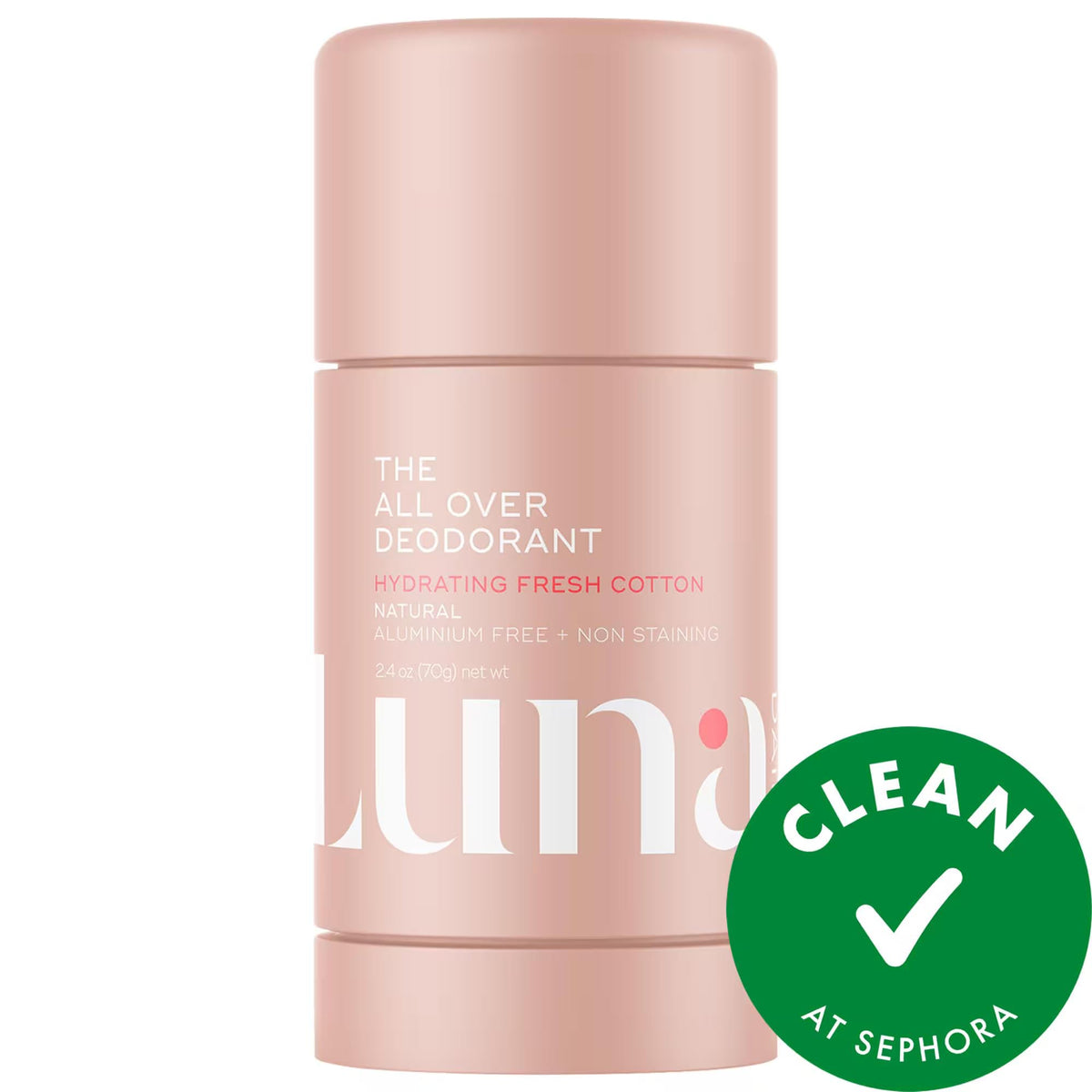 Luna Daily Hydrating All Over Natural Deodorant Stick: Extra Strength, Aluminum-Free, Non-Staining, pH Balanced for Sensitive Skin & Total Body Freshness by Beauty Care Bag
