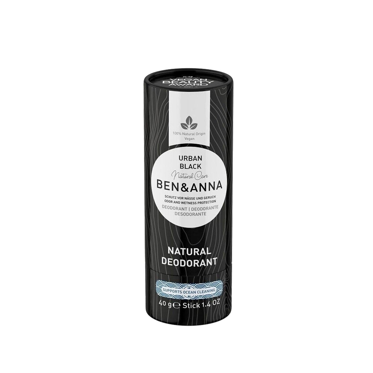 BEN & ANNA Natural Deodorant, Urban Black - Chemical-Free, 40g by Beauty Care Bag