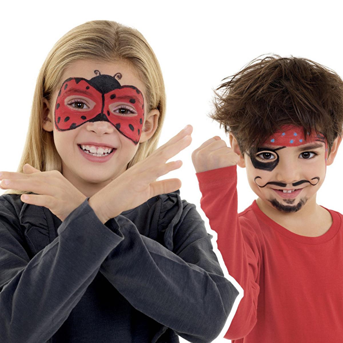 Carioca Carnival Face Paint Kit - 3 Water-Based Colors, Dermatologically Tested, Easy Twist-Apply Design for Kids & Adults by Beauty Care Bag