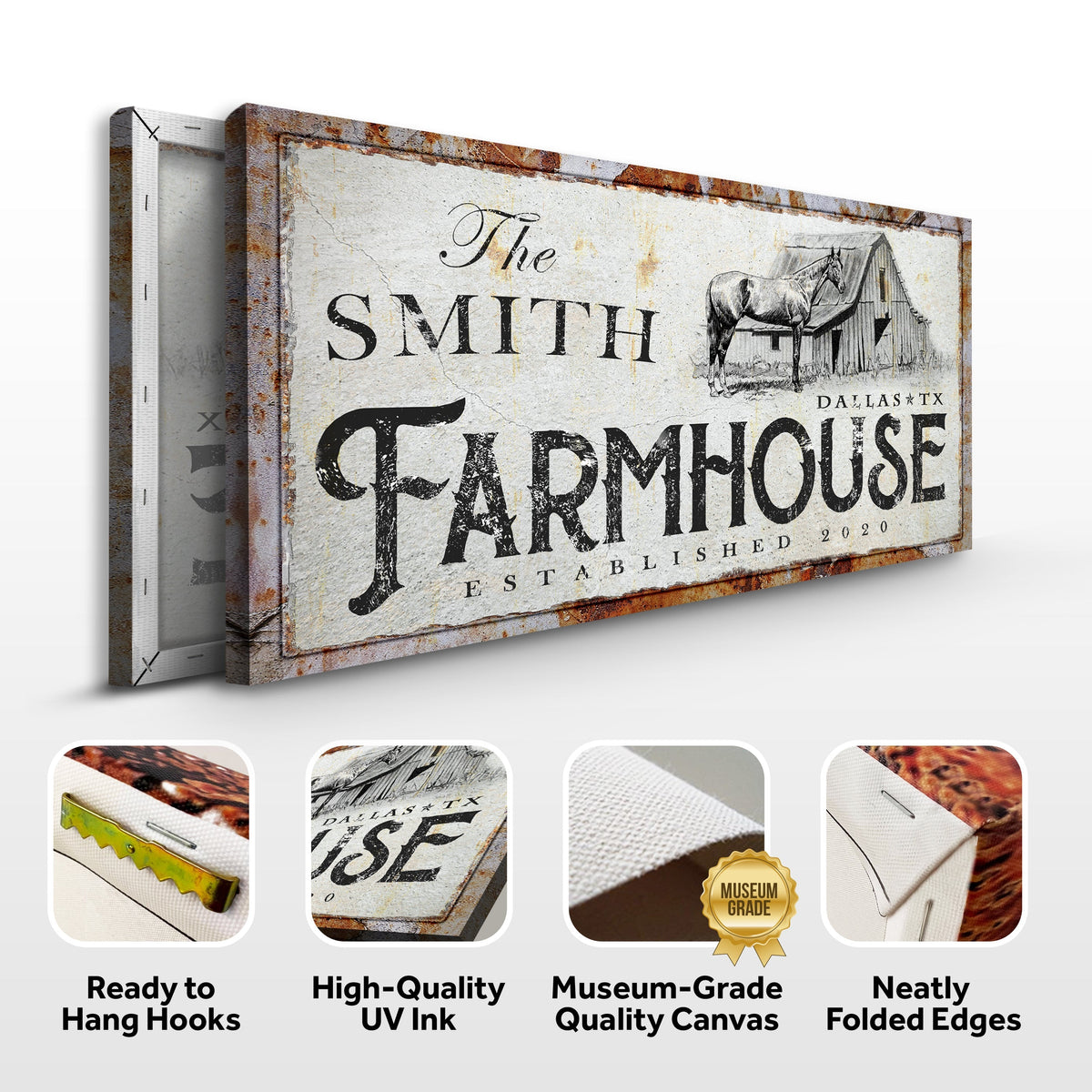 Rustic Horse Farmhouse Sign by Tailored Canvases