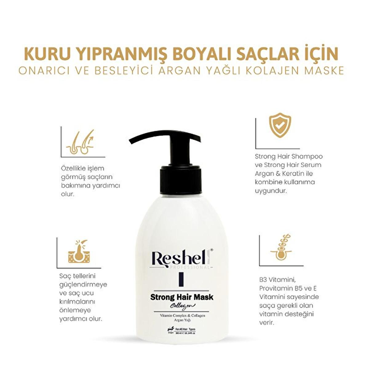 Reshell Collagen Hair Care Mask - Nourishing Argan Oil Treatment for Damaged Hair by Beauty Care Bag