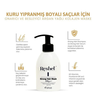 Reshell Collagen Hair Care Mask - Nourishing Argan Oil Treatment for Damaged Hair by Beauty Care Bag