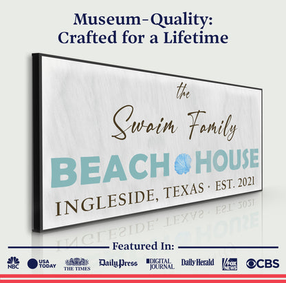 Beach House Sign by Tailored Canvases