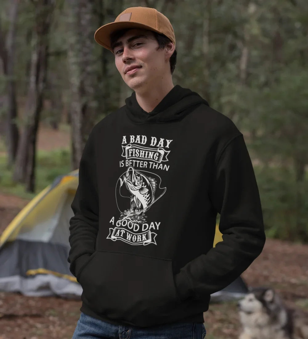 A Bad Day Fishing Unisex Hoodie by Outdoorzees