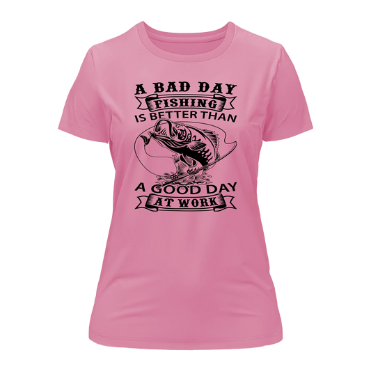 A Bad Day Fishing Women Slim Fit T-Shirt by Outdoorzees