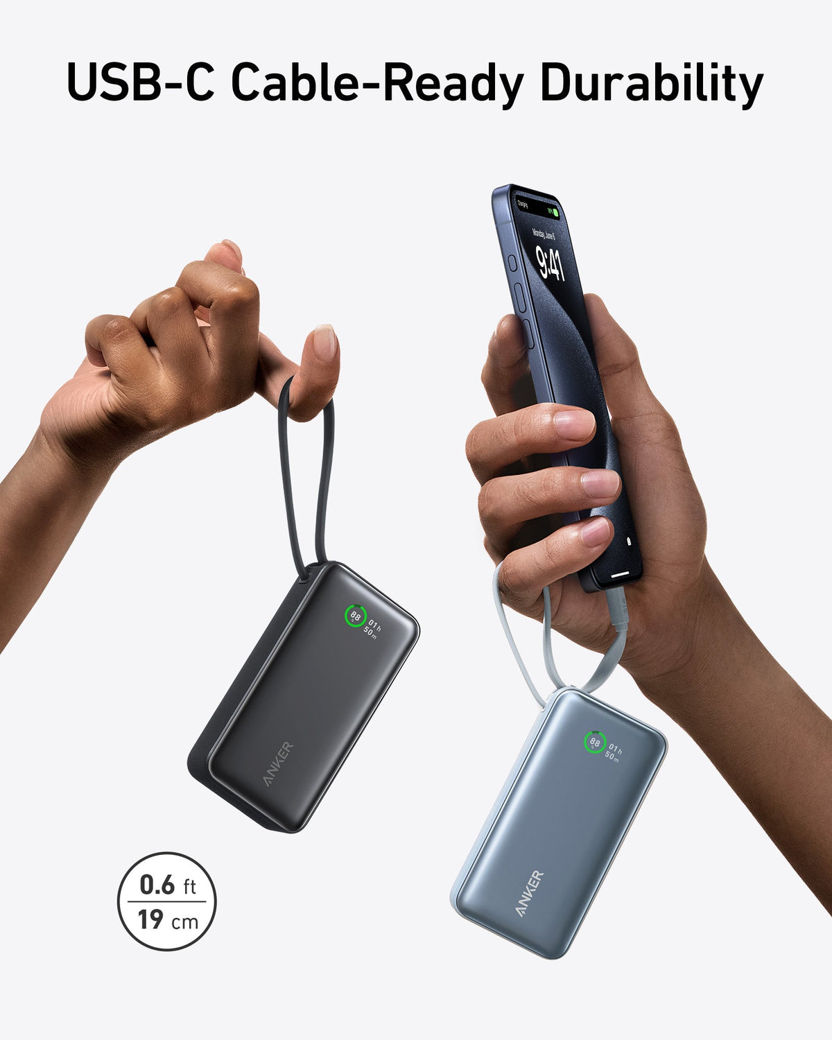 Anker Nano Power Bank (30W, Built-In USB-C Cable) by Anker